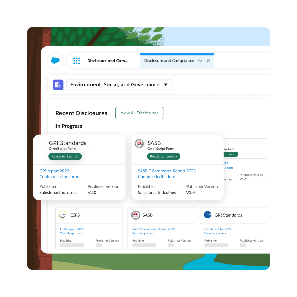 Framework-specific report builders for CSRD, SASB, GRI and CDP reports.