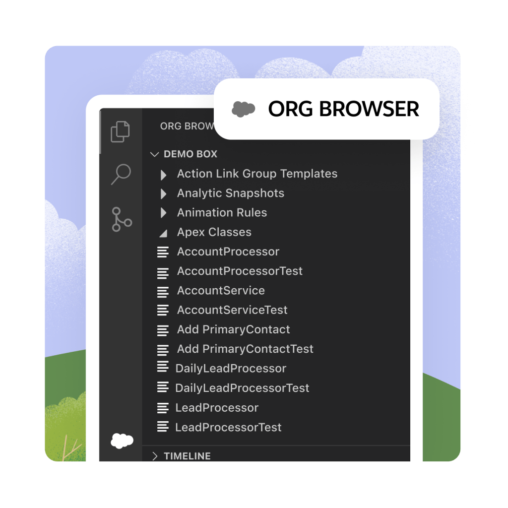 A pop-up screen for Org Browser: Metadata with options to choose from in the Demo Box. 